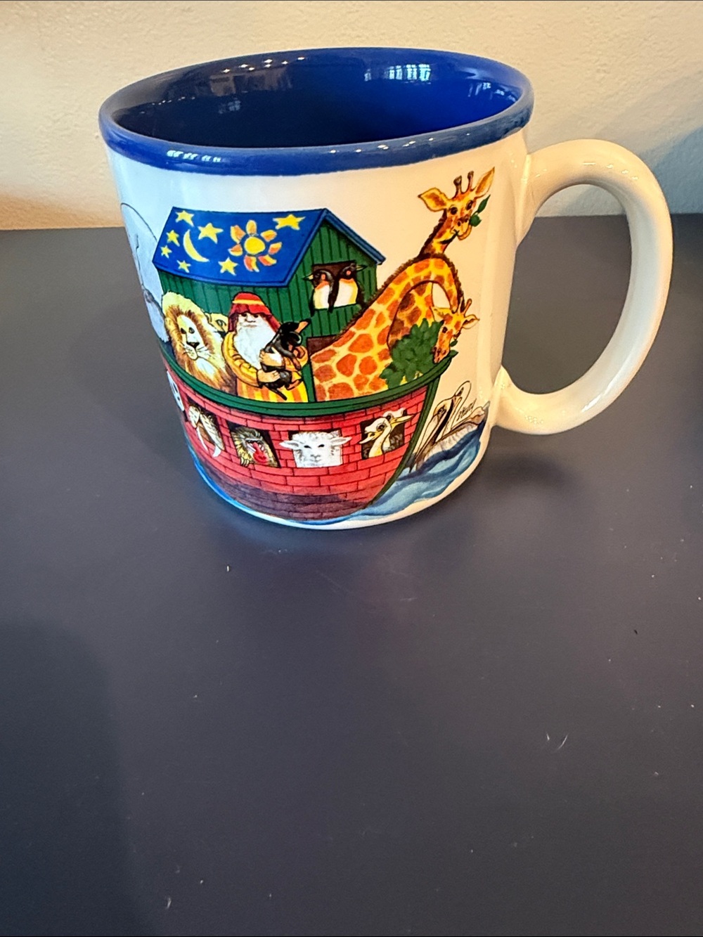 Vintage Potpourri 1995 Jeanne Beury Noah's Ark 12 oz Ceramic Coffee Mug